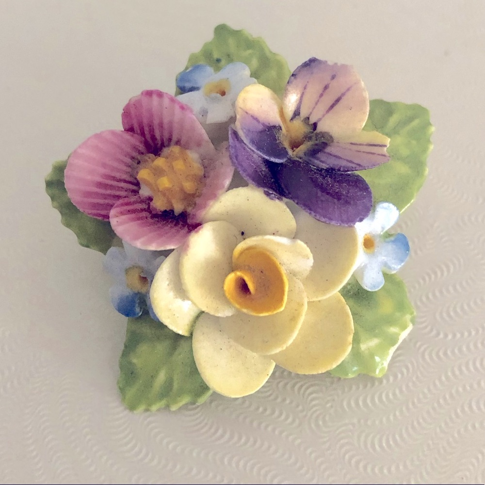 Jon Anton Bone China Bouquet vintage Pin